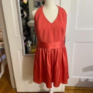 Vera Wang White Short Halter V-Neck Dress in Sunset - Size 14